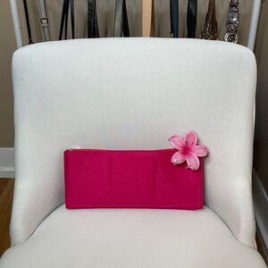 Hot Pink Slim Zip Felt Handbag Organizer Insert